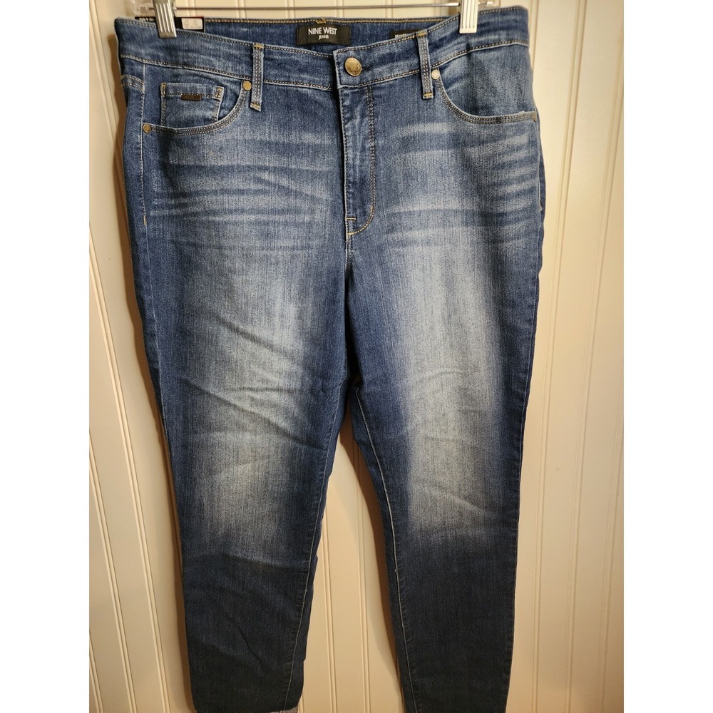 Nine West Jeans Womens  Blue Denim Jeans Gramercy‎ Skinny Ankle sz 14